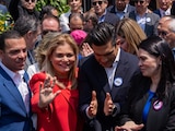 Maru Campos y líderes panistas.