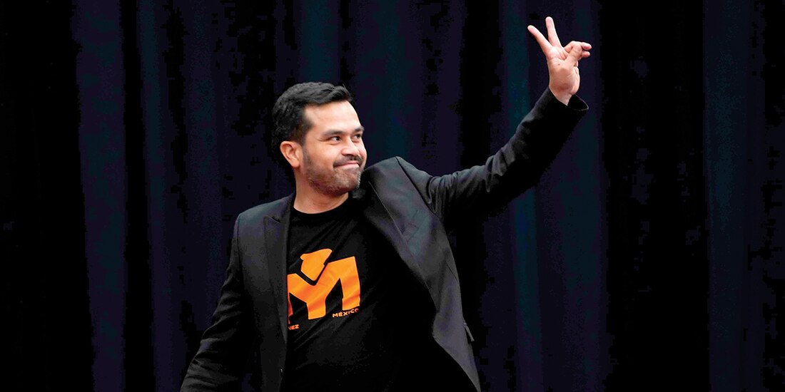 Jorge Álvarez, candidato de MC a la Presidencia, ayer en Morelia.