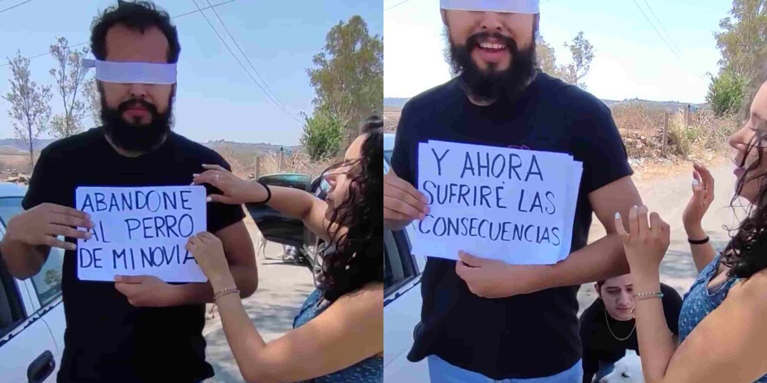 La mujer abandonó a su novio no sin antes exhibirlo mediante una serie de carteles