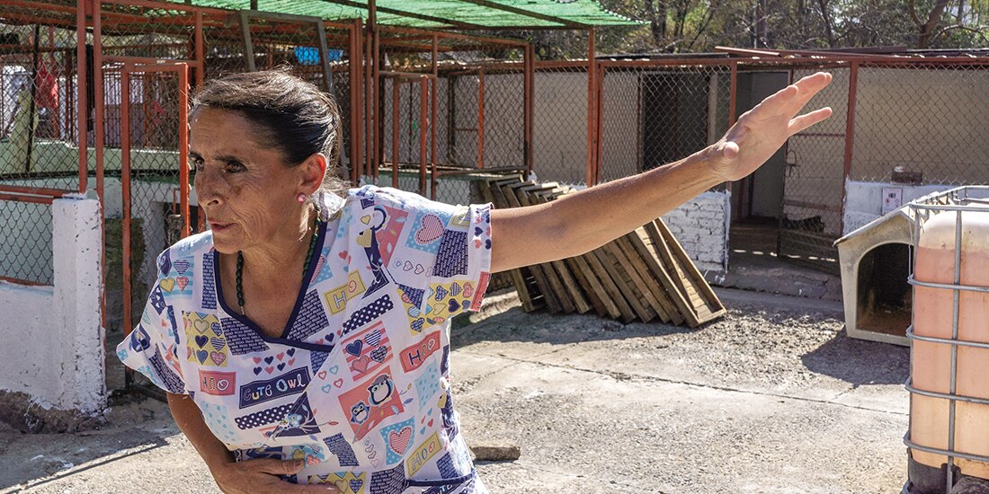 Gina Rivara, en un recorrido en el refugio, el 18 de febrero pasado.