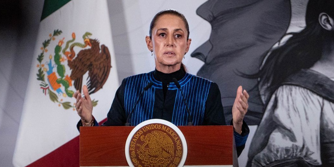 LA JEFA del Ejecutivo federal, ayer, en conferencia de prensa desde Palacio Nacional.