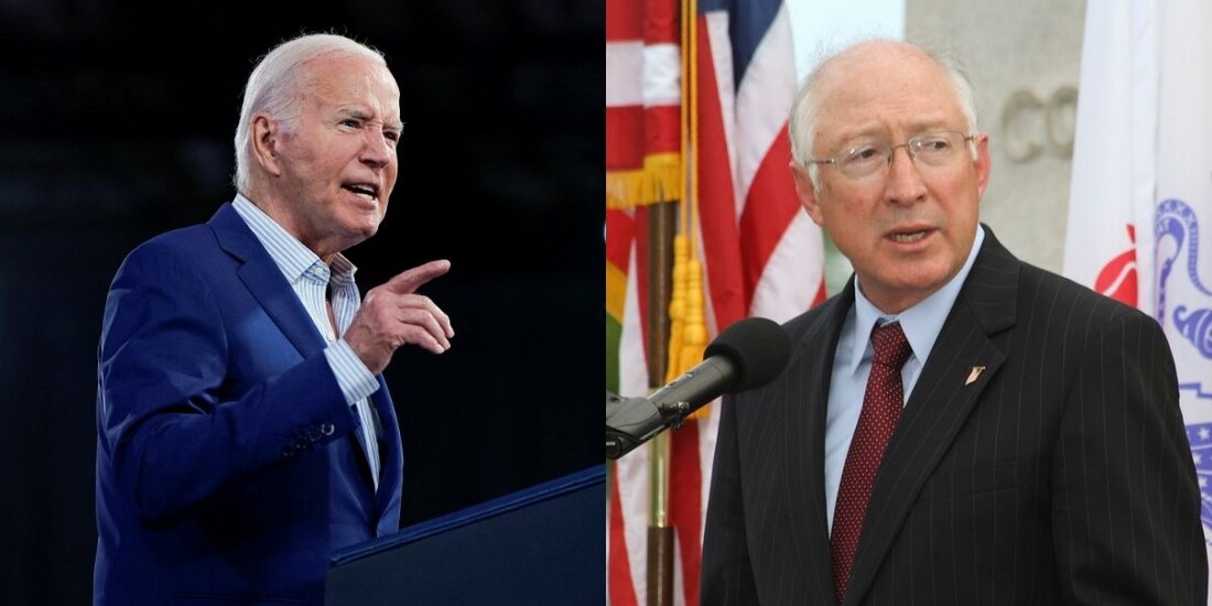 Joe Biden (izq.) y Ken Salazar (der.).