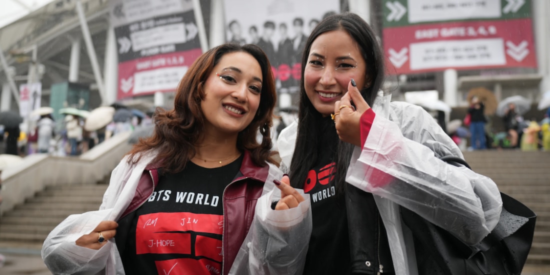 Fans de BTS en el concierto de este 9 de abril, en Corea del Sur