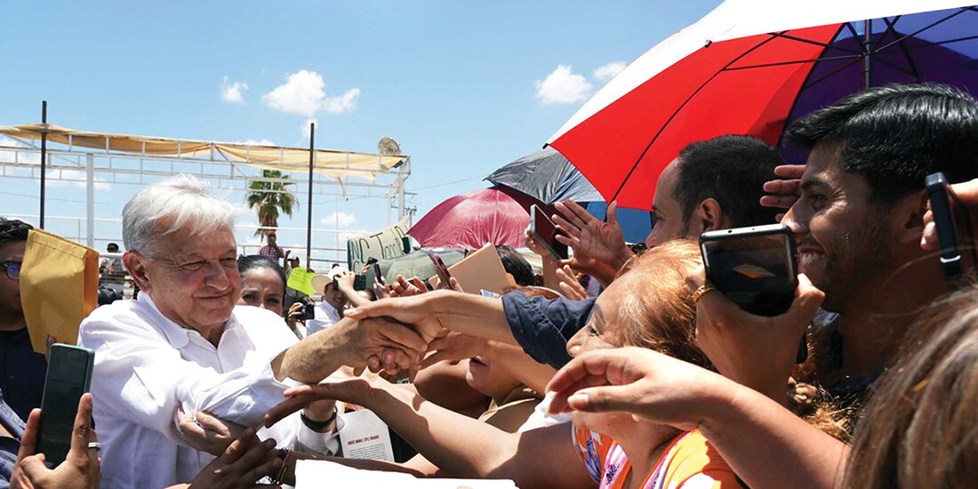 Andrés Manuel López Obrador, Presidente de la República, ayer durante su visita a San Juan De Sabinas, Coahuila.