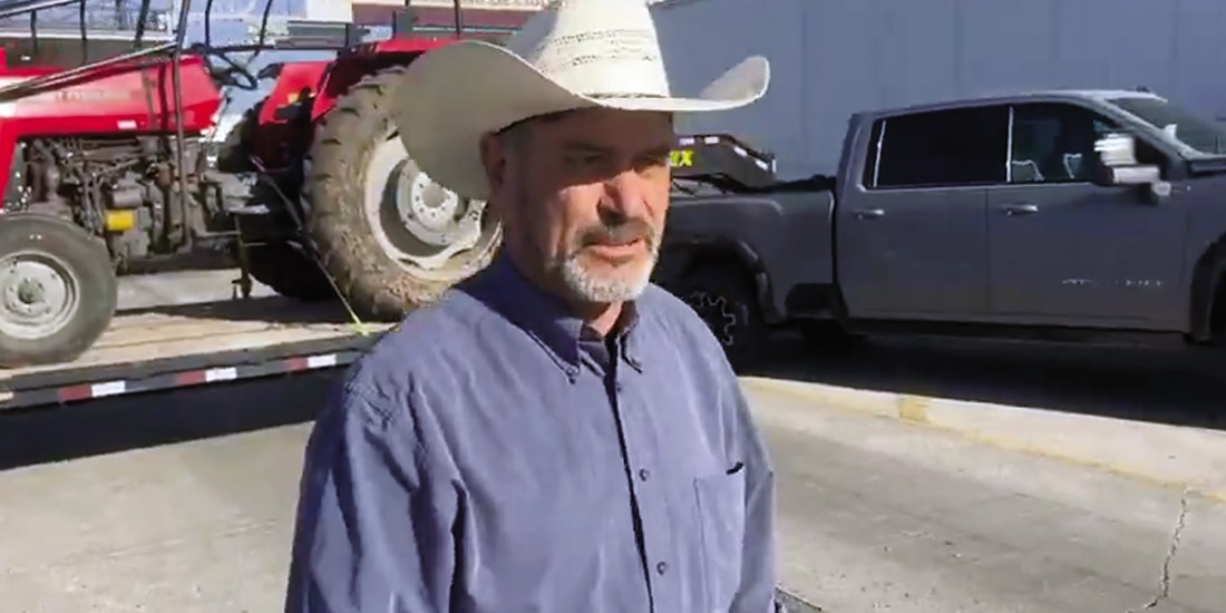 El integrante de la familia LeBarón, en protesta contra la Ley de Aguas, el pasado 26 de noviembre, en Chihuahua.