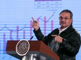 Imagen de archivo de Octavio Romero, director general de Pemex, durante una participación en la conferencia matutina de AMLO.