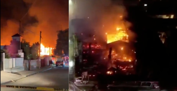 Fotos del incendio del restaurante "La Estancia", ubicado en Playas de Rosarito