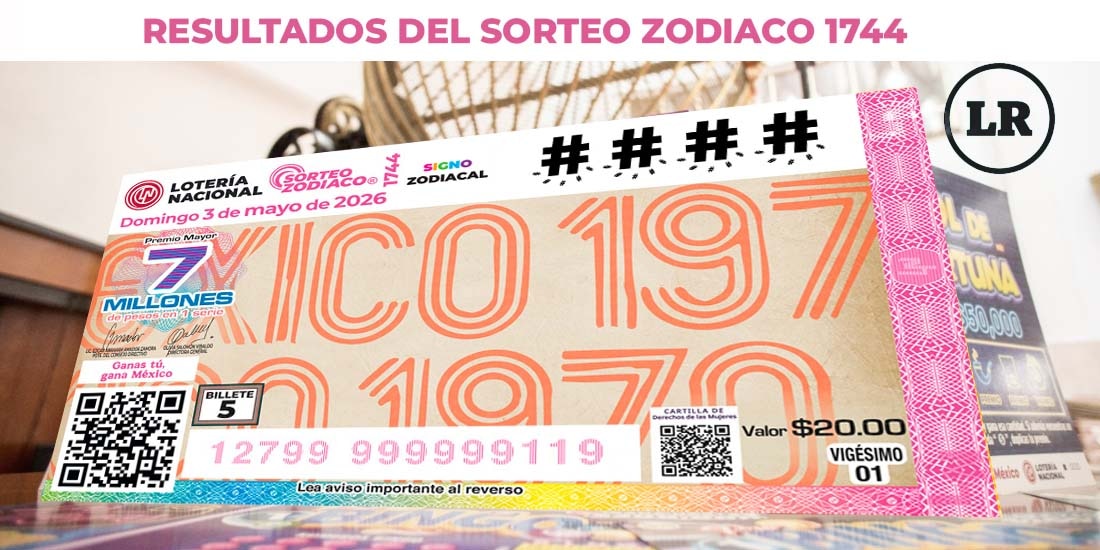 Resultados Sorteo Zodiaco 1744 del 3 de mayo del 2026 de Lotería Nacional..