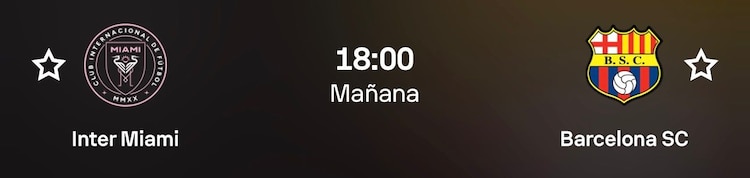 El Inter Miami se enfrentará al Barcelona de Ecuador.
