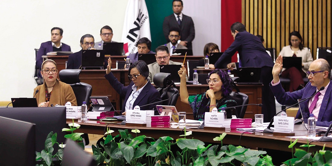 Sesión ordinaria del Instituto Nacional Electoral, el pasado 25 de marzo.