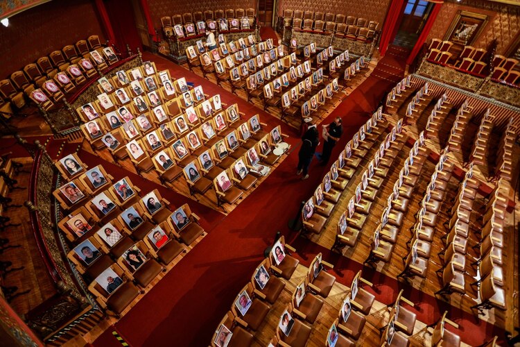 El Teatro Juárez lució sin público, debido a la pandemia de Covid-19.