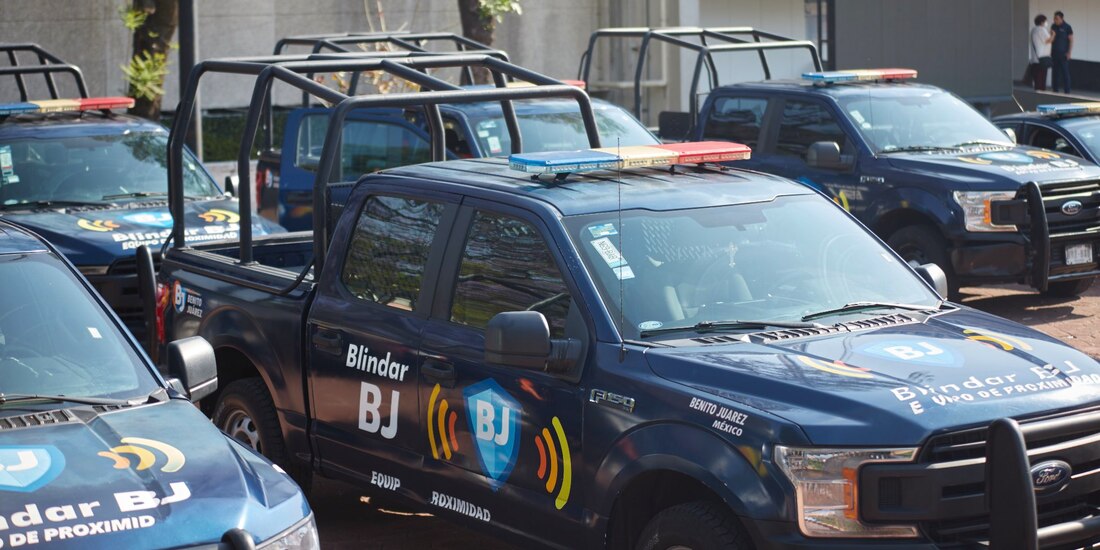 Vehículos de la alcaldía Benito Juárez.
