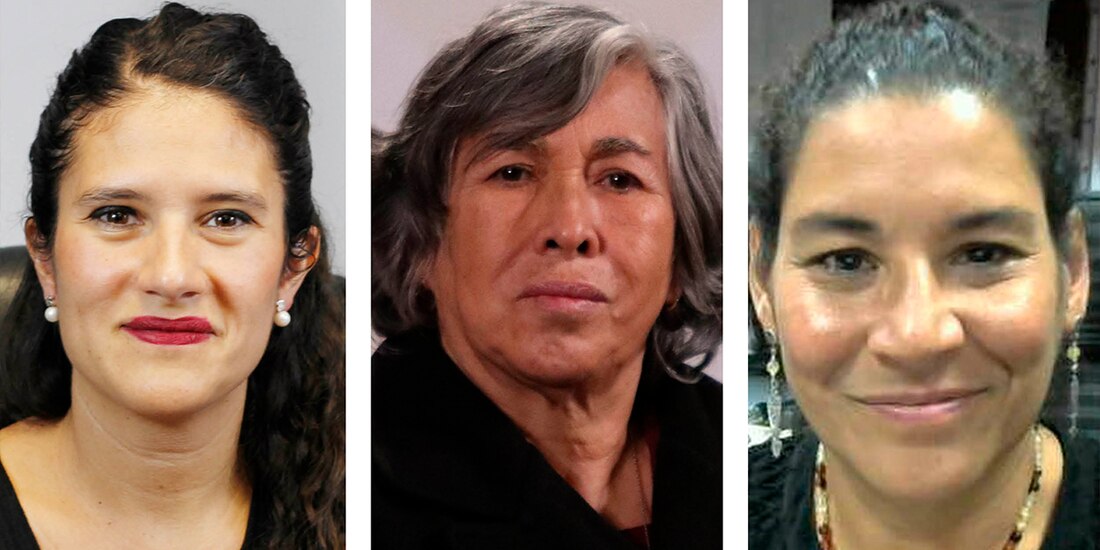 De izq. a der. Bertha María Alcalde Luján, María Estela Ríos González y Lenia Batres Guadarrama