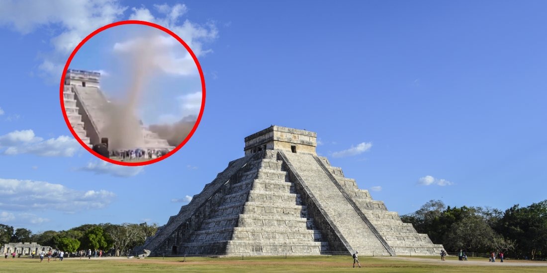 Captan sorprendente remolino en Chichén Itzá.