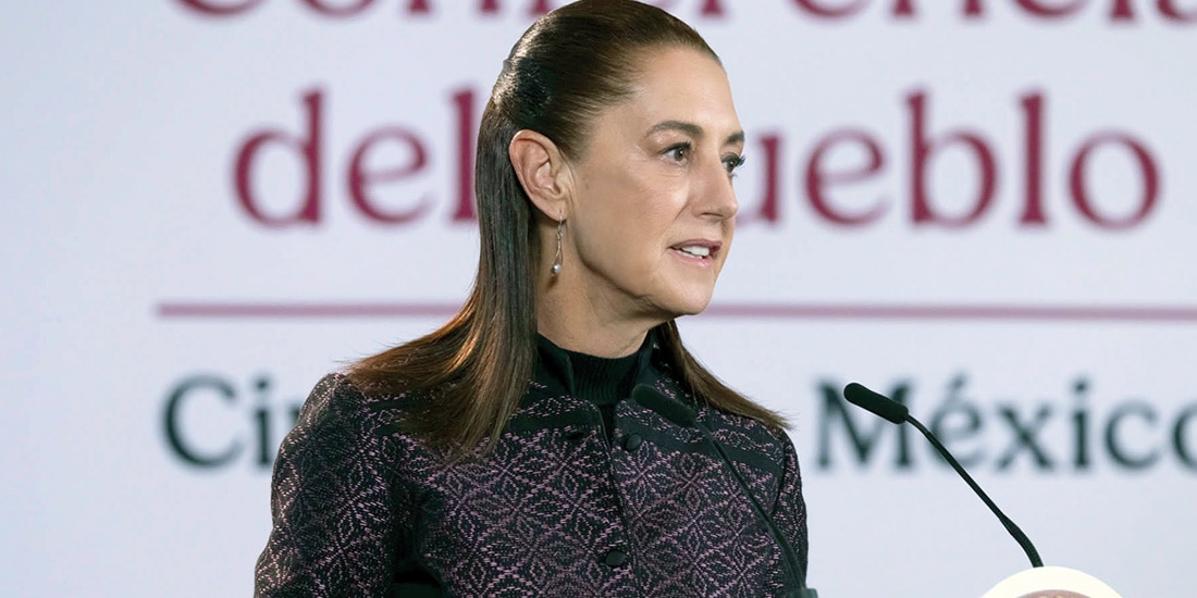 LA PRESIDENTA, ayer, en su conferencia el Salón Tesorería.