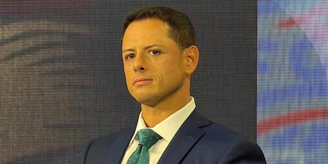 Chicharito Hernández durante un programa de análisis.