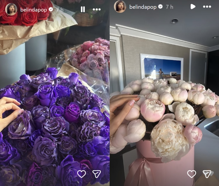 Belinda recibe cientos de flores en su cumpleaños 37