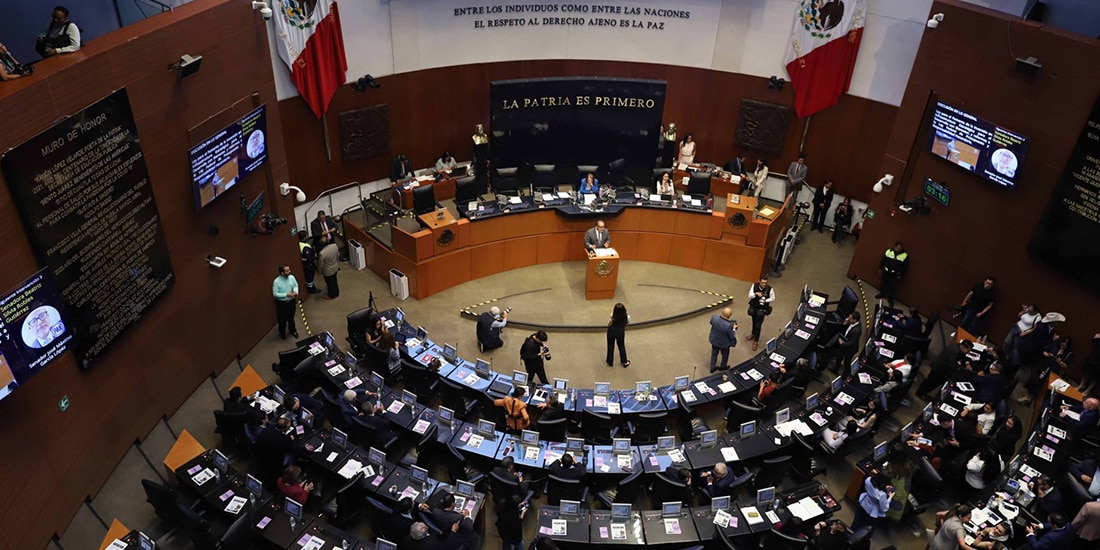 La imagen muestra un aspecto de una Sesión Ordinaria en el Senado de la República