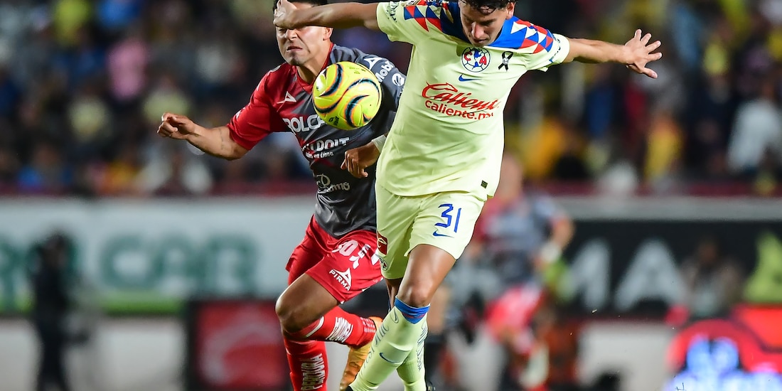 Una acción del Necaxa vs América, Jornada 3 del Clausura 2024 de la Liga MX