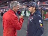 Checo Pérez durante su presentación en el Gran Premio de Las Vegas de F1.