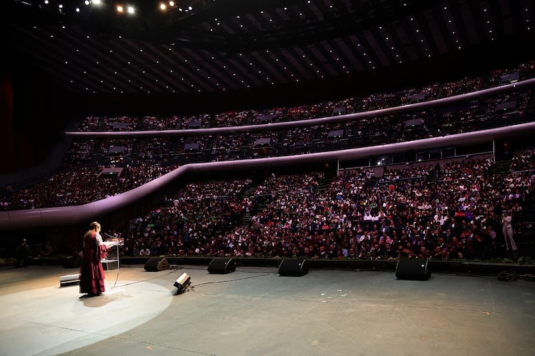Brugada Molina dio un mensaje de rendición de cuentas por sus dos años de Gobierno, desde el Auditorio Nacional.