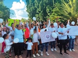 CIENTOS DE PERSONAS se manifestaron el martes en el municipio de Tabasco para exigir justicia