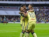 Futbolistas del América festejan un gol en el pasado Torneo Clausura 2022 de la Liga MX.