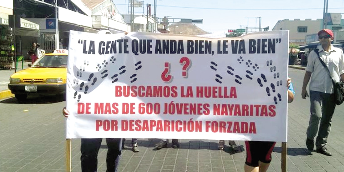 Protesta de colectivos en Nayarit por desapariciones.