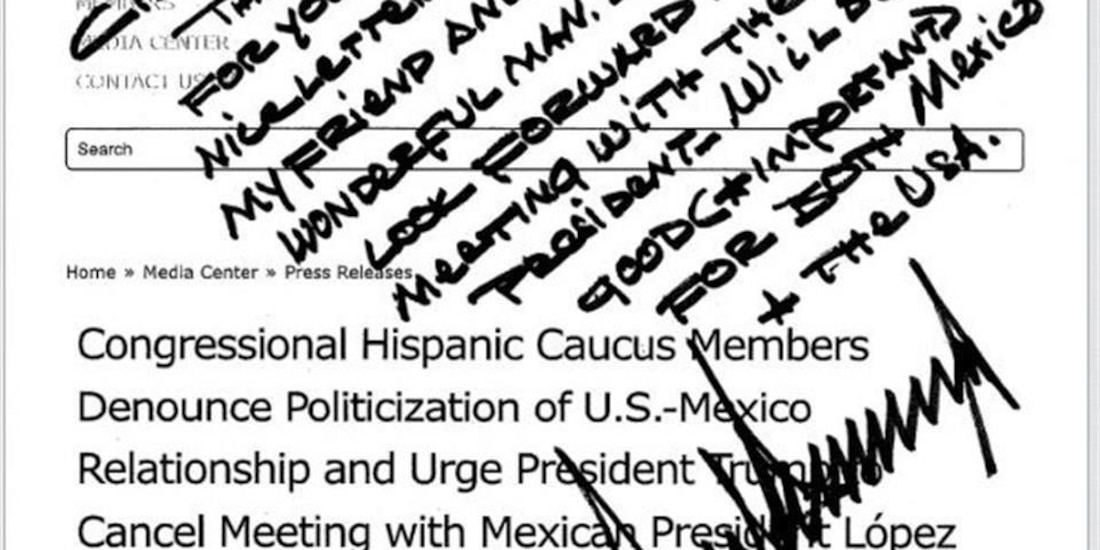 El mandatario respondió con un mensaje que escribió a mano.