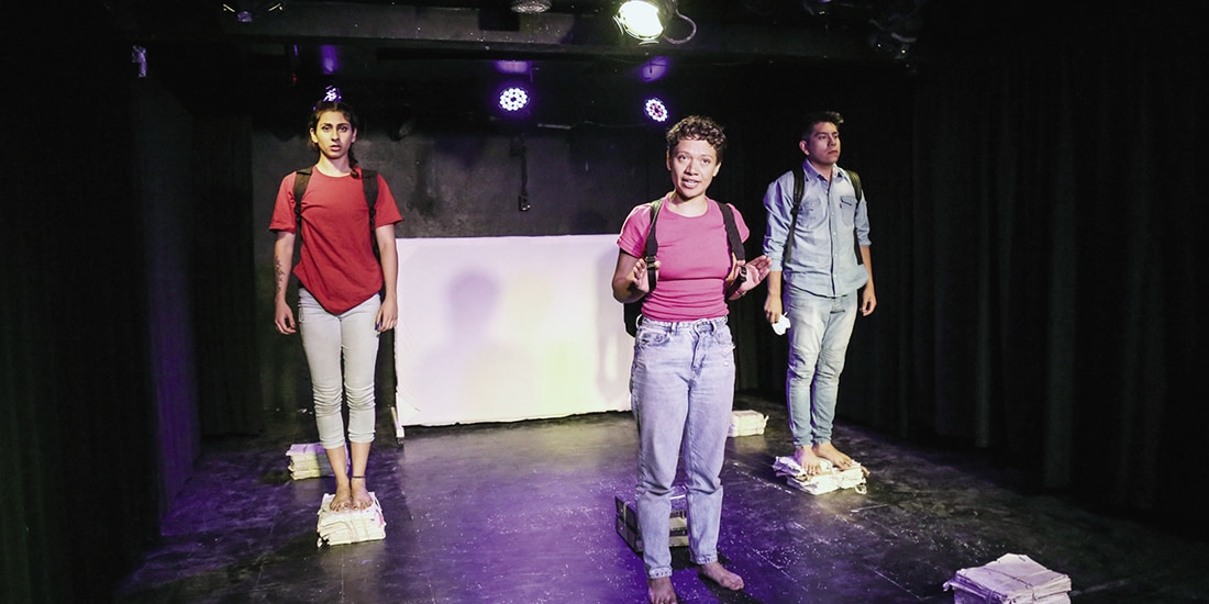 Escena de la obra Proyectiles, el pasado fin de semana.