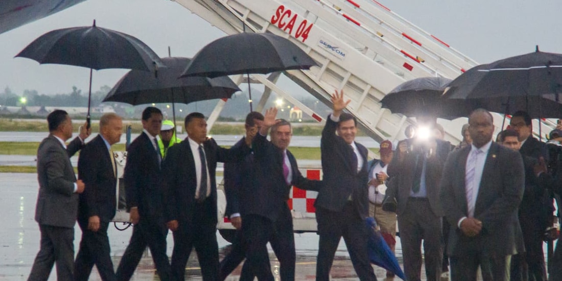 Marco Rubio, secretario de Estado de Estados Unidos, en su llegada a México.