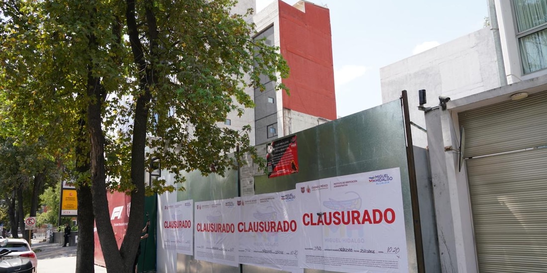 Obra clausurada en la demarcación Miguel Hidalgo.
