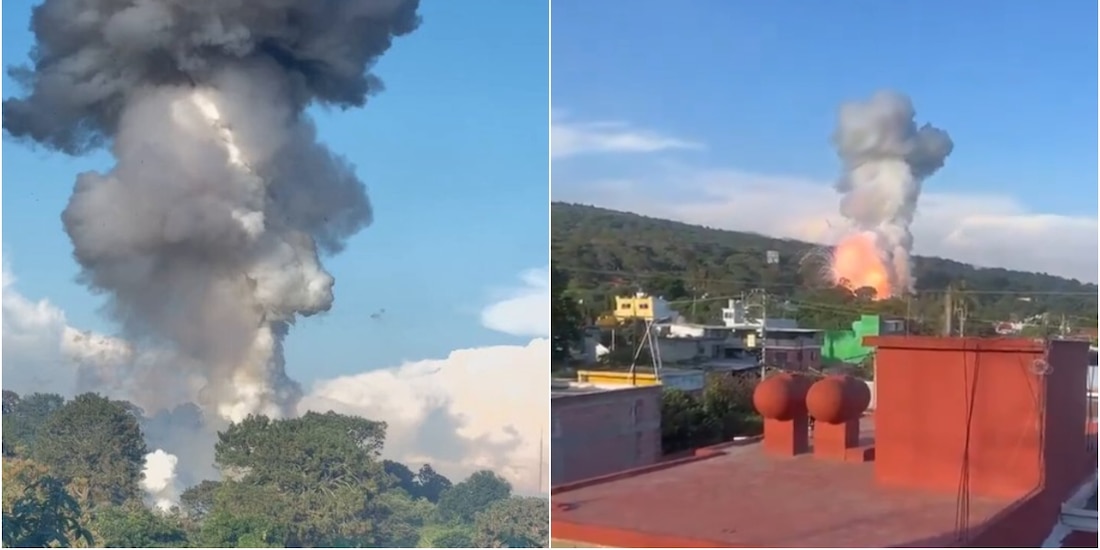Explosión de polvorón en el poblado de Ocotepec, Cuernavaca, el 29 de julio de 2026.