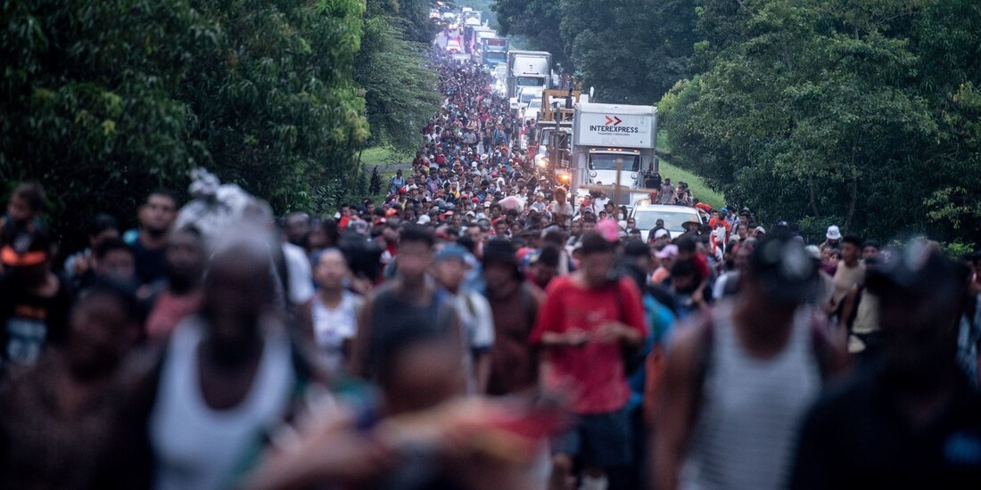 La caravana migrante arribó a la localidad de Ulapa, Chiapas a dos horas de Acacoyagua,