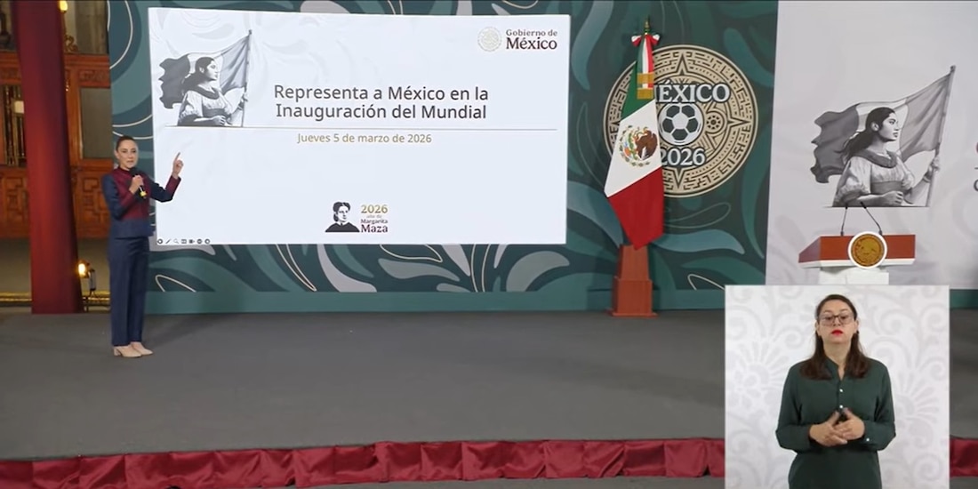 Claudia Sheinbaum, Presidenta de México, en Palacio Nacional.