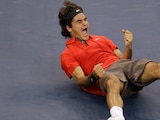 El suizo celebra el triunfo del US Open en 2008