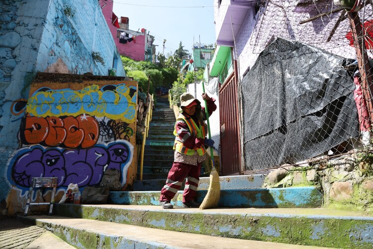 Trabajos de mejoramiento en la alcaldía Álvaro Obregón.