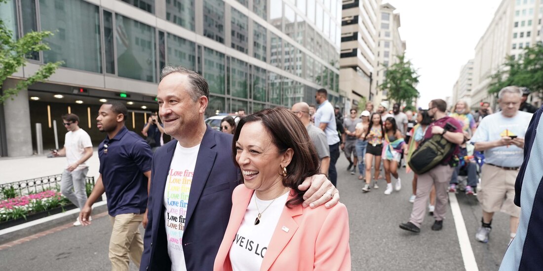 Kamala Harris, vicepresidenta de EU, se unió al Capital Pride 2021, en compañía de su esposo