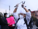 Protesta de personal de restaurantes de la CDMX.
