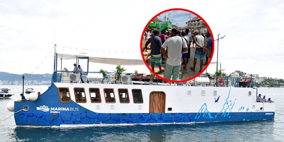 Pobladores de Puerto Marqués detienen obras de Marina Bus, en Acapulco.