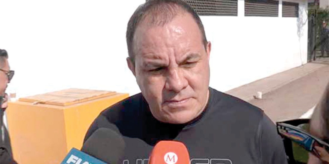 El legislador federal de Morena Cuauhtémoc Blanco, ayer, en entrevista.