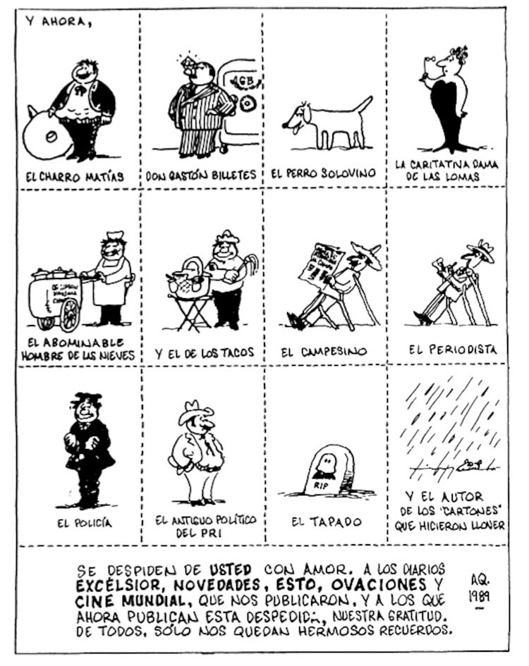 Imágenes, documentos, obra gráfica, artículos periodísticos y obra pictórica de Abel Quezada son propiedad de la familia Quezada Rueda.