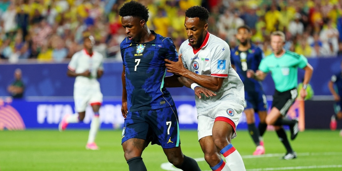 Una acción del Brasil vs Haití en la Copa del Mundo 2026