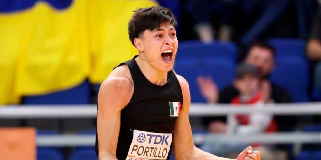 Erick Portillo llegó a México tras su histórica plata en el Campeonato Mundial de Atletismo Indoor.