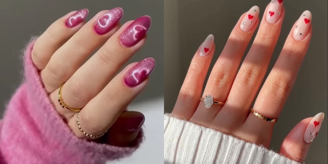 Diseños de uñas para Día de San Valentín 2025.