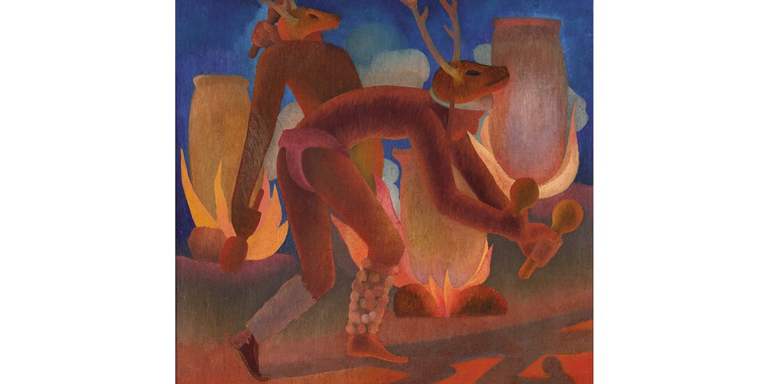 La danza del venado (1933), óleo de Fermín Revueltas.