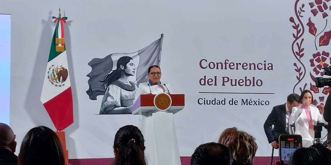 Rosa Icela Rodríguez, titular de Segob, encabeza la Mañanera del Pueblo.