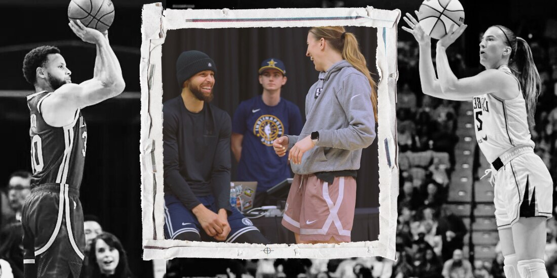 Stephen Curry y Sabrina lonescu por el concurso de triples de la NBA