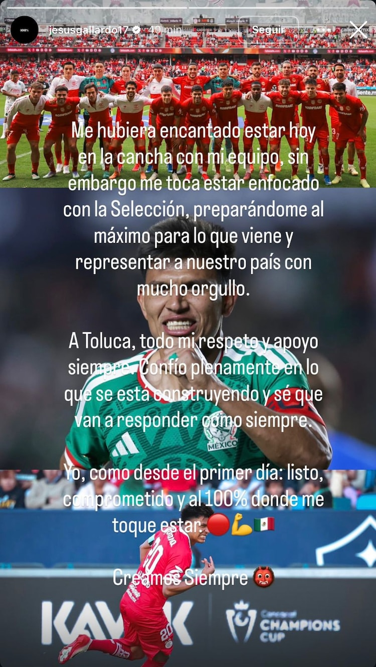 El mensaje de Jesús Gallardo para sus compañeros del Toluca.