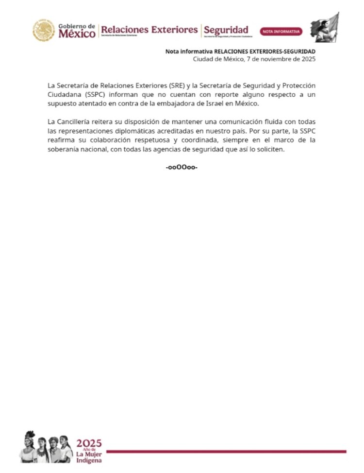 La SSPC y la SRE afirmaron que no se ha detectado ninguna alerta ni operación vinculada con el presunto plan del IRGC.